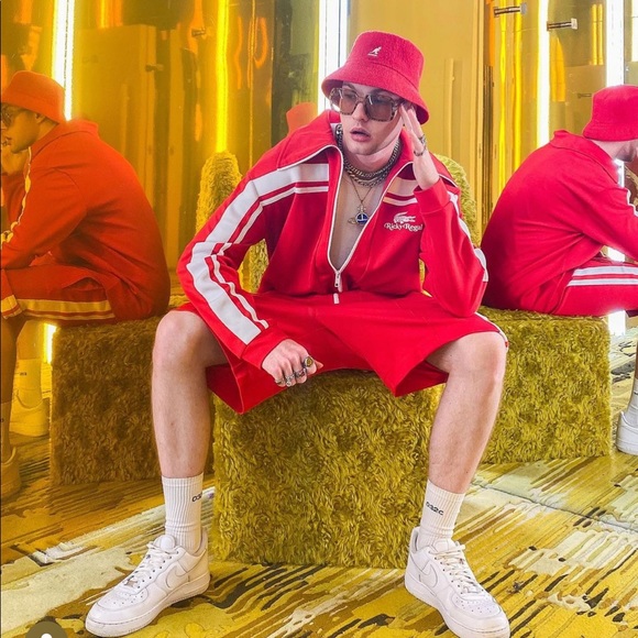 Ricky Regal x Lacoste Pique Tracksuit Set Red - Jacket Large / Shorts Medium - Picture 5 of 5